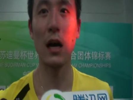 视频：蔡赟称水平相近输球正常 韩组合世界第一