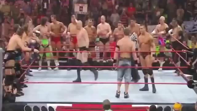 【wwe】约翰·塞纳搭档兰迪·奥顿 二人对抗wwe一众高手! wwe!