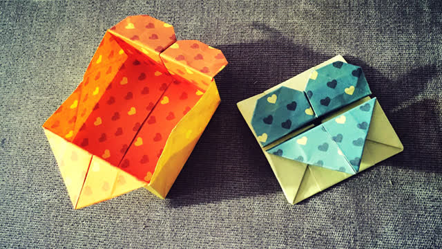 纸在乎你 手工折纸 又一款爱心盒子折纸视频教程