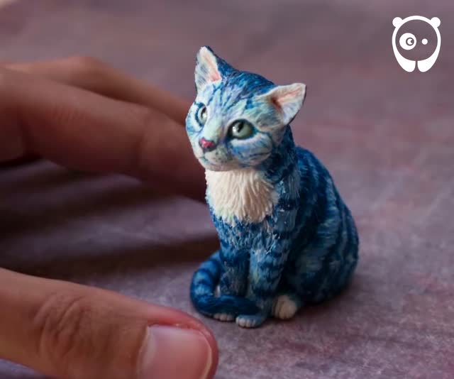 橡皮泥制作可爱小猫
