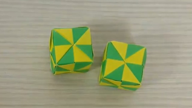亲子手工折纸,立方体魔方的折法