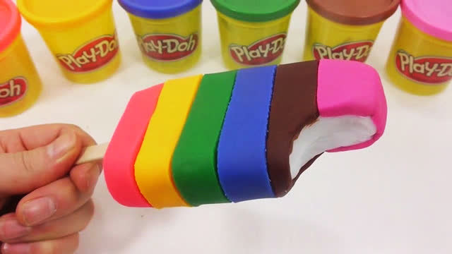 彩泥粘土果冻泥手工制作彩虹冰淇淋雪糕,魔力沙做面具