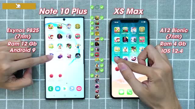 三星Note 10+与iPhone Xs Max性能对比测试