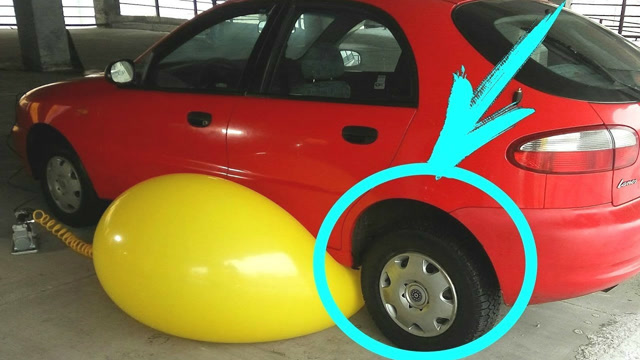 一個巨大的氣球可以撐起一輛1000公斤的汽車嗎？