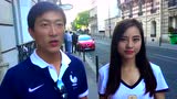 法籍华裔小哥街头搭讪清纯女神子沁 法语教学加油助力欧洲杯半决赛